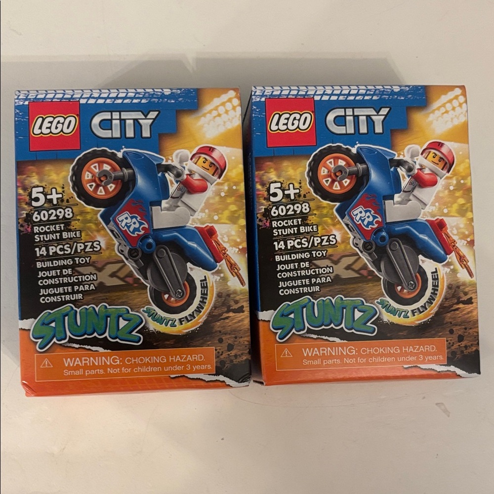 New! Discontinued Lot of 2 LEGO City Stuntz Rocket Bike 60298